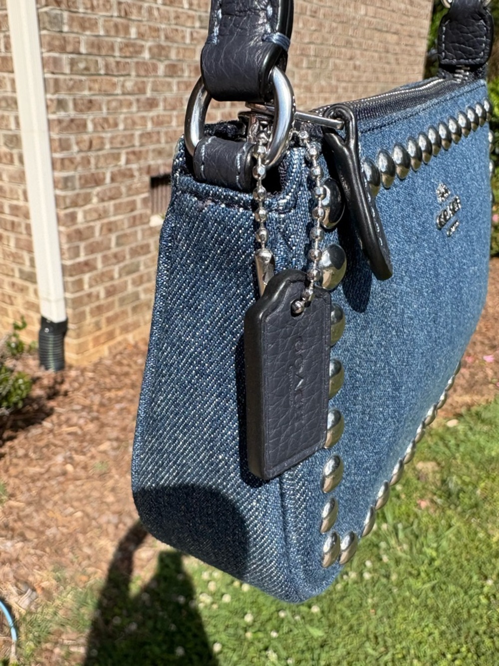 Coach Nolita 19 Denim With Silver Rivets EUC - Picture 3 of 11